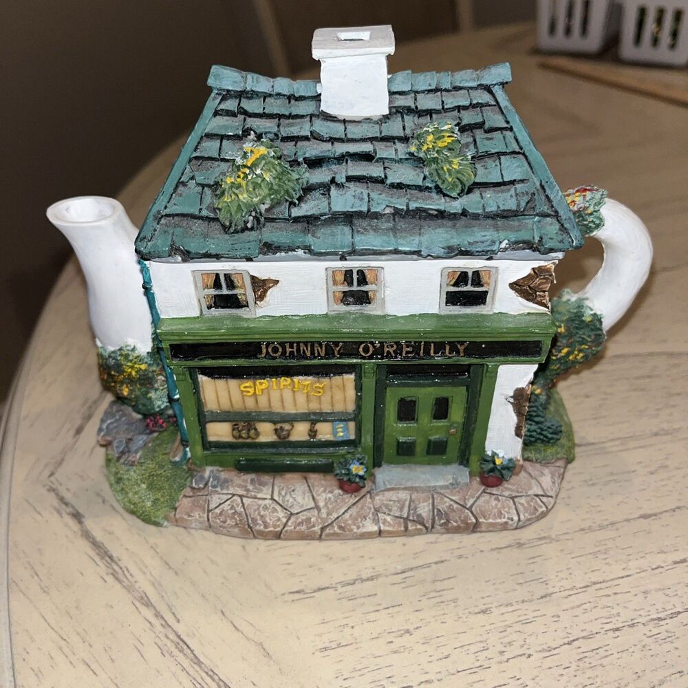 TELL TALE JOHNNY O'REILLY'S PUB TEAPOT HAND-PAINTED TRINKET BOX #33331 (RARE)
